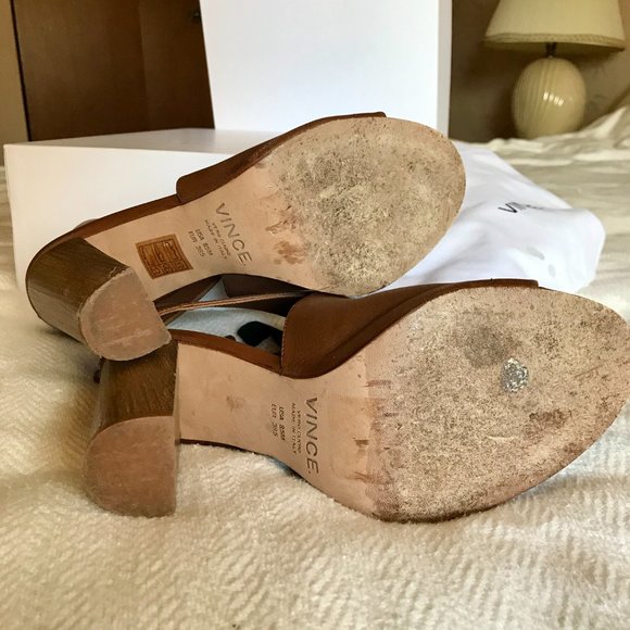 Addie Leather Open Toe Sandals In Saddle - Picture 7 of 13